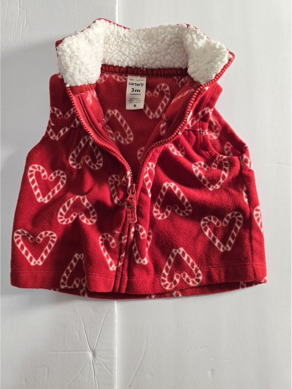 Carter's Baby Candy Cane Print Vest 3 Months Holiday Attire